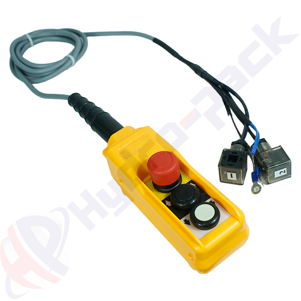 HP-RC-2/DA-ES-3C, Remote Control with 3 Meter Cable and 2 Buttons, Emergency Stop, Double Acting